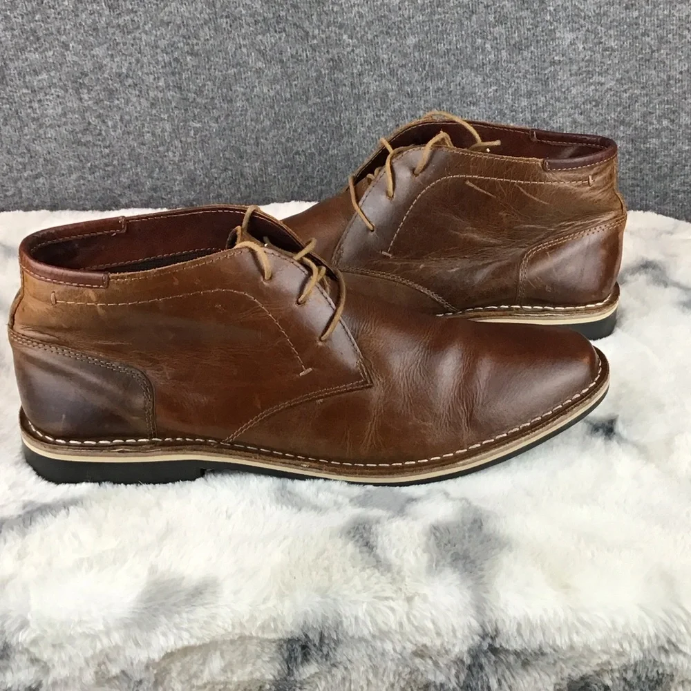 Steve Madden Harken Men's Brown Leather Chukka Boots Size 11.5 - Picture 6 of 11